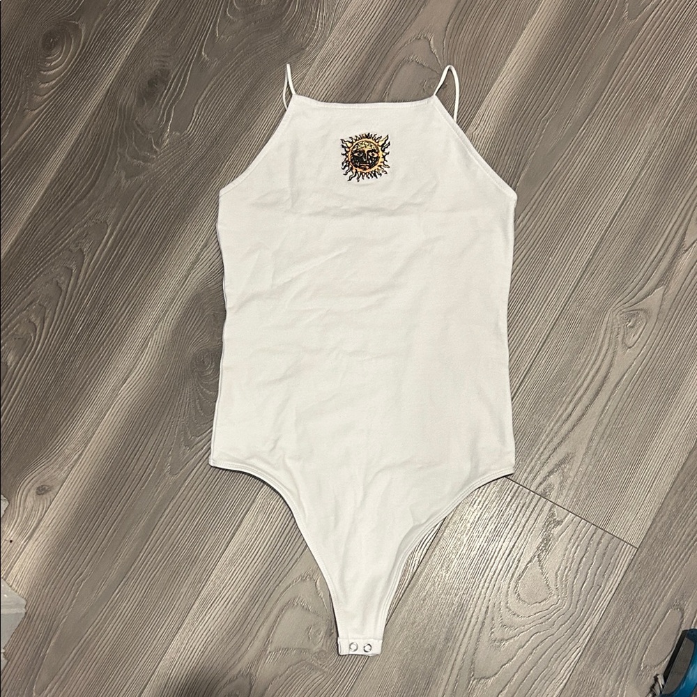 NWOT!!!!! 
American Eagle Outfitters White Sun Embroidered Sublime Bodysuit